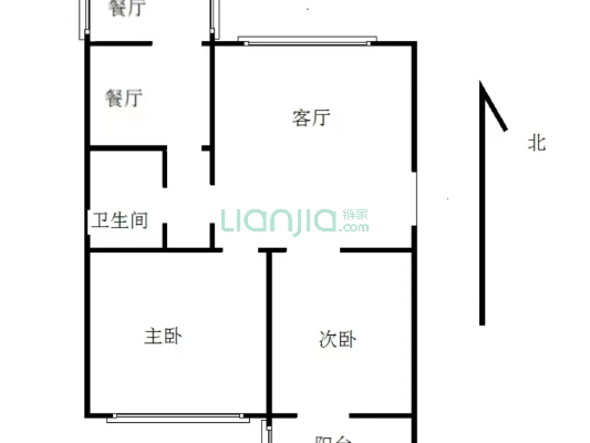 东安小区 2室1厅 南 北-户型图