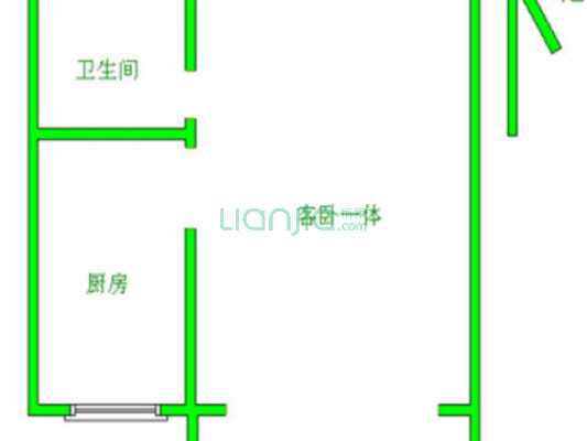 国茂·绿都皇城 1室1厅 南-户型图