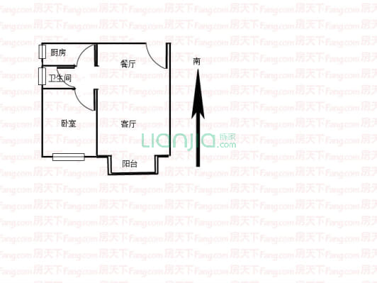 同泰时代中心 1室1厅 东南