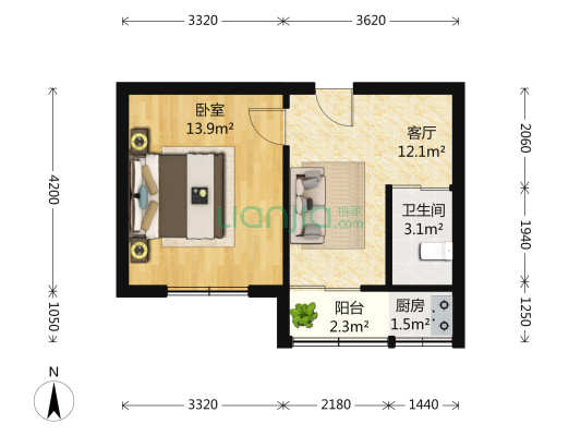 漕溪三村 1室1厅1卫 41平方