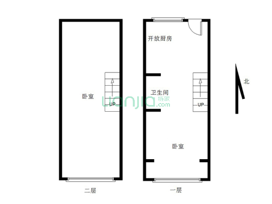 鹏渤印象城牛津花园 1室1厅 南-户型图