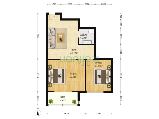 近期精装修 双南卧 拎包入住品质高