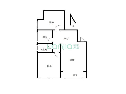 汉寿雅居 2室2厅 南-户型图
