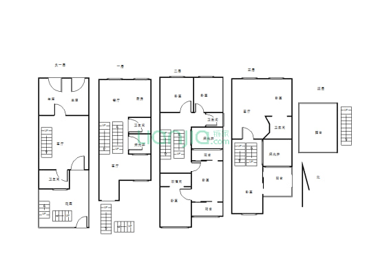 两个车库在1楼，连着院子，车可以直接开进家里-户型图