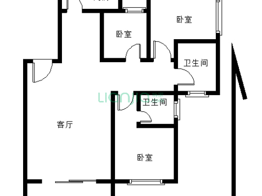 大3室，户型好，业主装修，业主诚心出售。-户型图