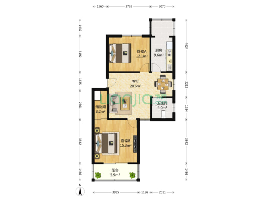 汽轮七村小区 2室1厅1卫 78平方