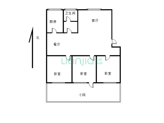 此房位置好 低楼层一楼带院  房间设计合理-户型图