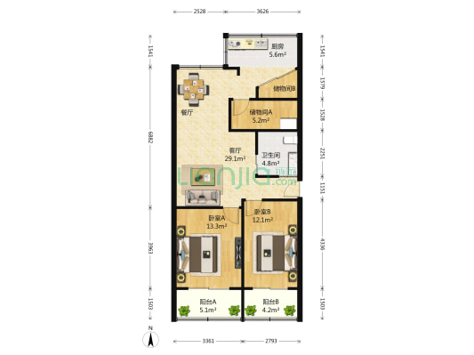 鼓教新村 2室1厅1卫 102平方
