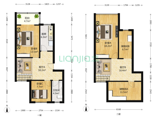 汇景家园汇幸苑 3室2厅1卫 68平方