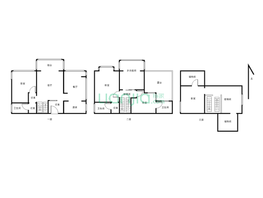 品质小区 花园洋房 精装修 带露台 四室两厅三卫-户型图