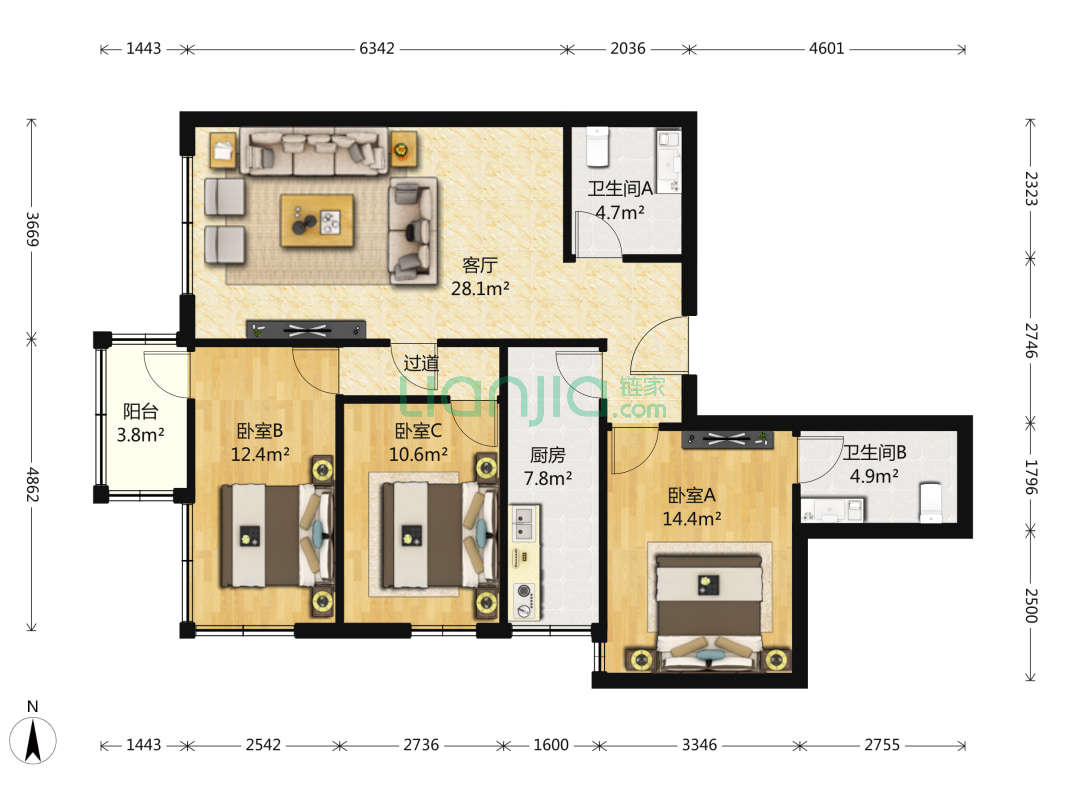 天通苑北一区 3室2厅 270万已下架