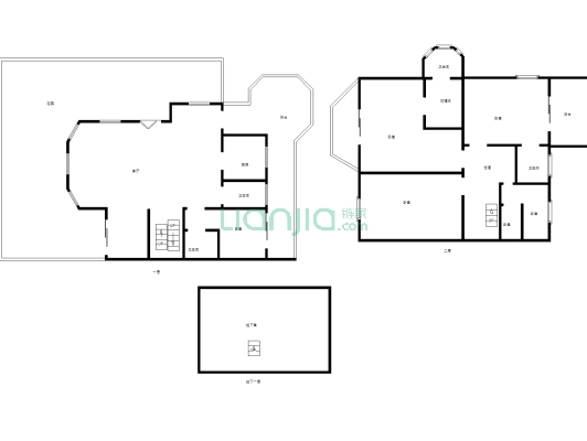 双拼别墅  毛坯房 可根据自己爱好装修 带400平大花园-户型图