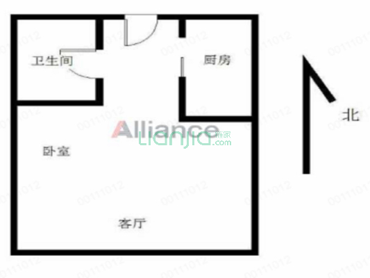 龙城雅居 1室1厅 南