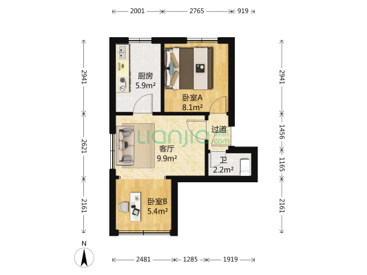 东莞路 2室1厅1卫 47平方