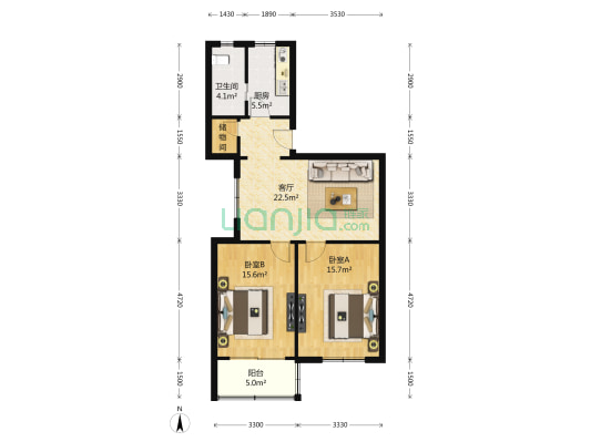天宝西路258弄 2室1厅1卫 93平方
