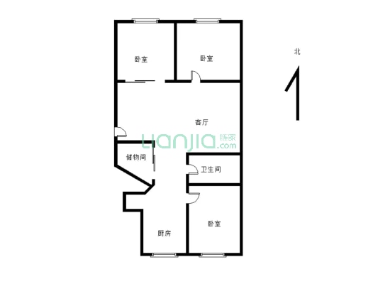 松山区物资小区  单价4300 128.5平 电梯11楼  3室-户型图