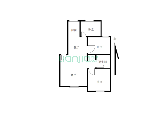 馨泰家园 步梯6楼 3室 采光好 单价低 总价低-户型图