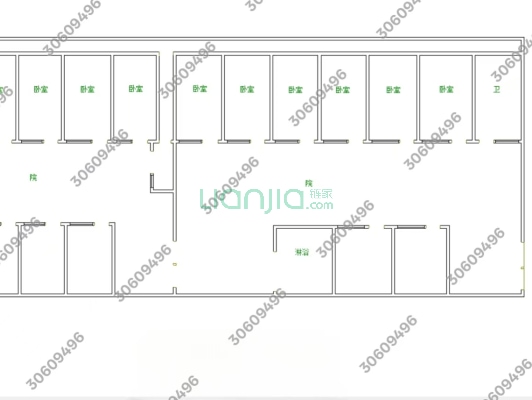 市老区心中 一层独门独院 北房11间-户型图