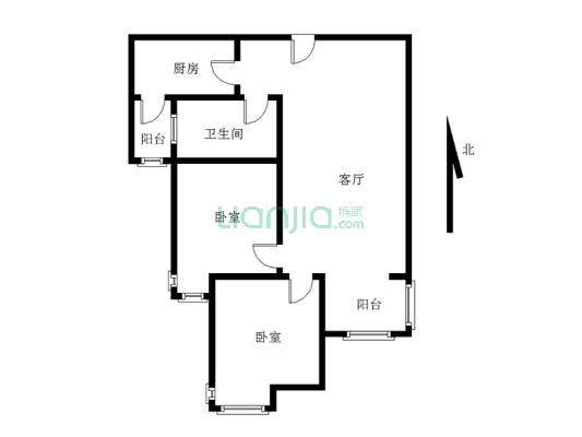 华阳路旁 天伦湾 园林样板社区 全南两居房本在手急售-户型图
