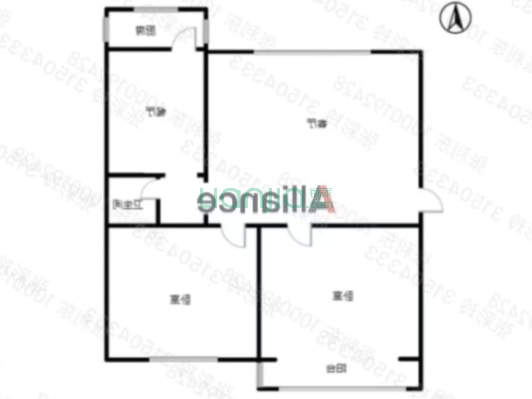 物探局小区  集中供暖  交通方便-户型图