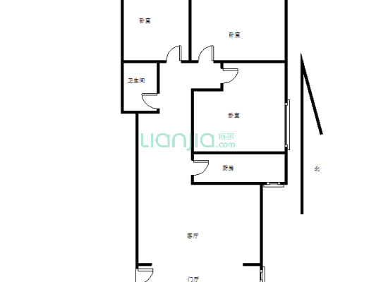 汉阳路北段精装修 3室2厅1卫 有证可按揭 看房方便-户型图
