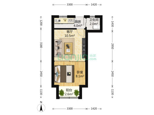 漕泾一村 1室1厅1卫 36平方