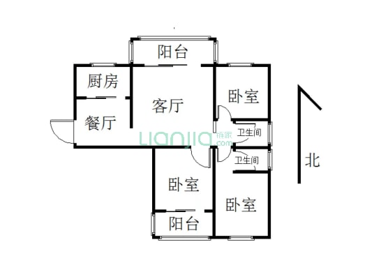 新华路湛河桥电梯房大三室 可更名-户型图