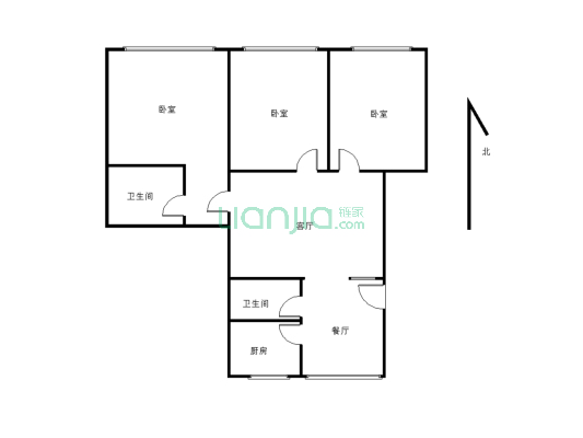和平公寓小区3室2厅 交通便利，环境干净舒适 适合居住-户型图