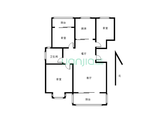 新香草苑，三室两厅，精装，128平，拎包入住 楼层好-户型图
