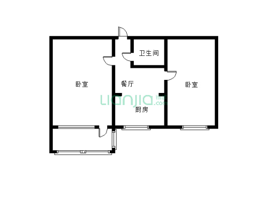 集中供暖，采光好，24小时安保。-户型图