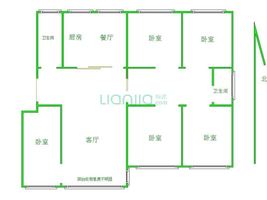 新东方·凤凰城 5室2厅 南 北-户型图