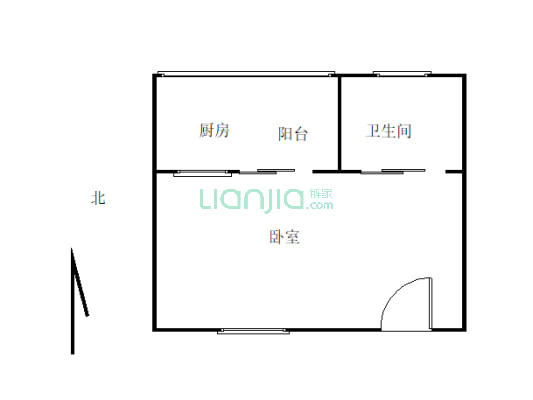 大悦城，精装，一室一厅，中间位置位置适合一个人居住-户型图