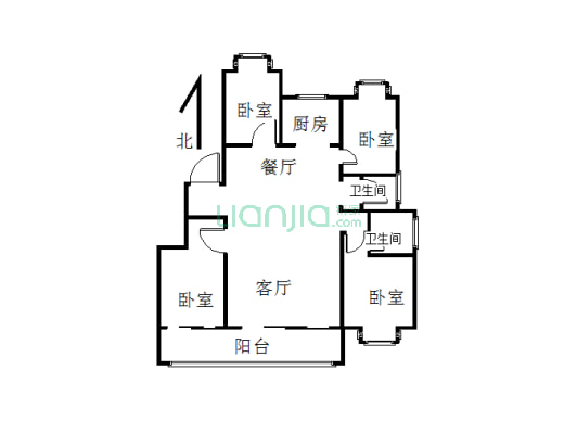 建昌城市花园 四室两厅两卫 楼顶可做空中花园-户型图