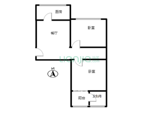 新安小区 2室1厅 南 北-户型图