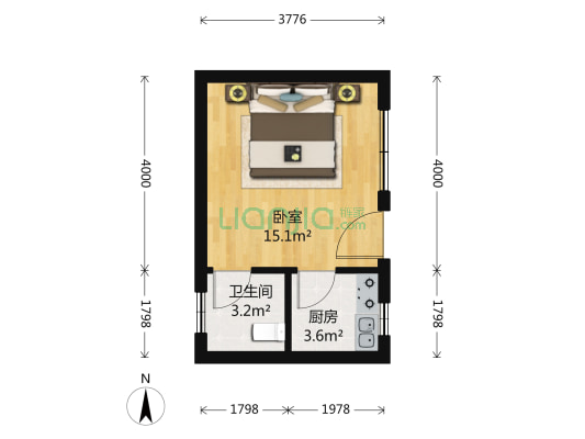 羊房胡同 1室0厅1卫 31平方