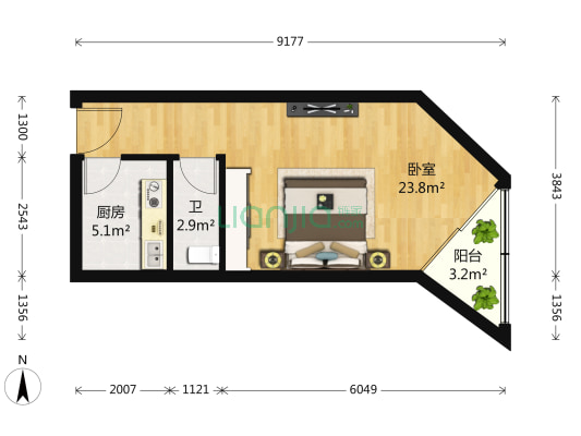 右安门外大街 1室0厅1卫 47平方