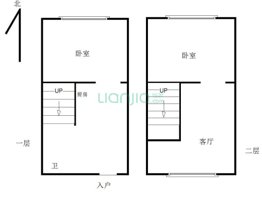 方泽小区 2室2厅 南 北-户型图