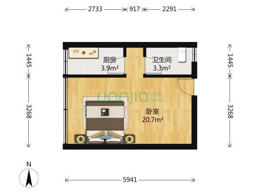 华明大厦 1室0厅1卫 48平方