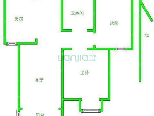 保师 小户型 南向两居 顶层  价格便宜 秀兰尚城 方便-户型图