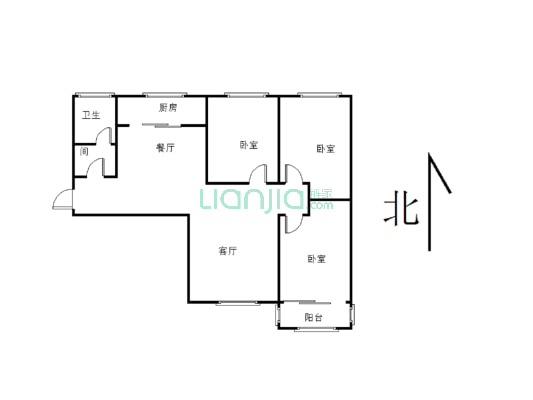 周口和谐家园房子温馨三室拎包入住-户型图