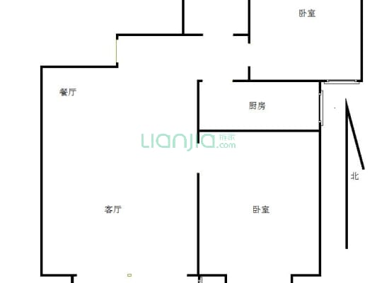范阳公寓 2室1厅 南-户型图
