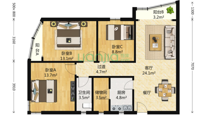 鸿申大厦二手房实景图