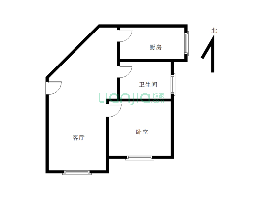 亚兴国际公寓 2室1厅 东南-户型图