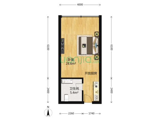 潮海公寓酒店 1室1厅1卫 0平方