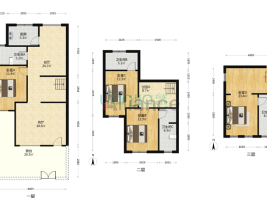 京都颐和城 4室2厅 南 北-户型图