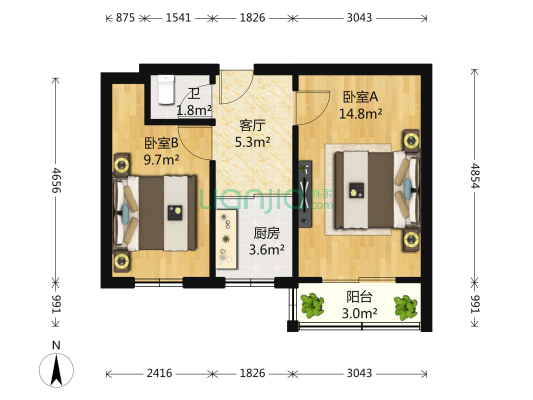 新兴西里 2室1厅1卫 51平方