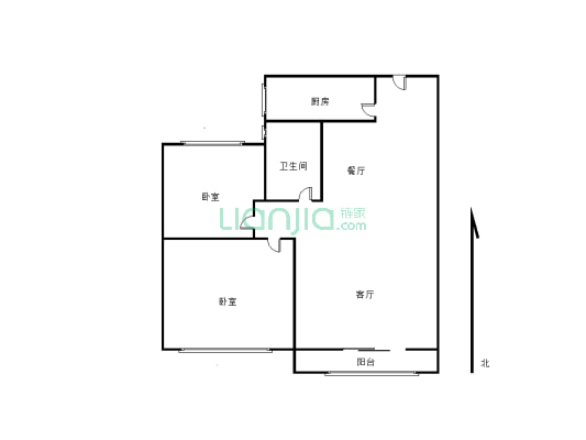 碧桂园85平米 两室两厅 精装修业主诚意出售看房方便-户型图