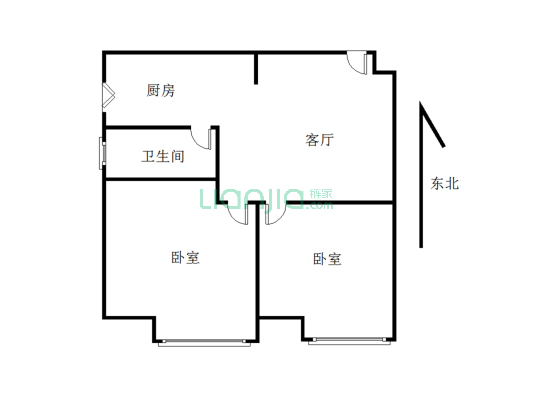 健坤公寓2-1-1-1 58.00m²-户型图