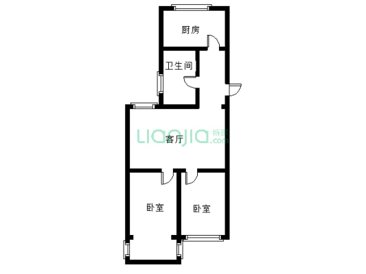 铁道部建厂局 机械总队 中间楼层 南北通透两居-户型图