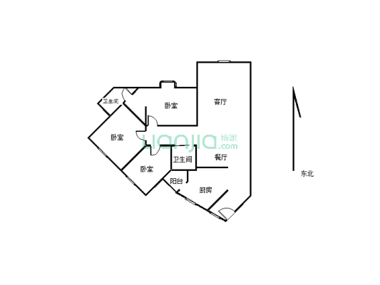 房东诚心卖，精装3房，电梯小区，长江边上-户型图